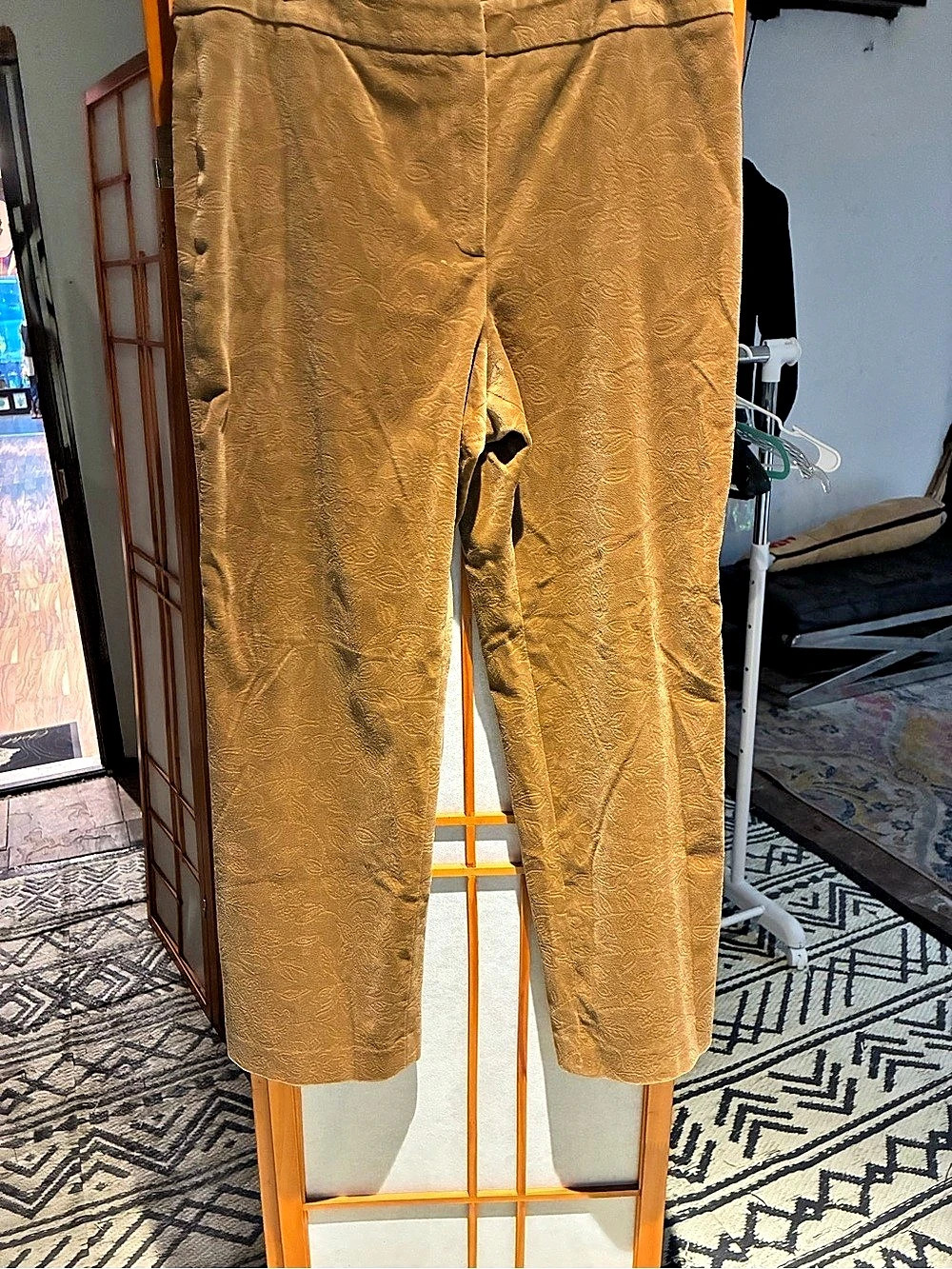 Talbots Coraura Pants Paisley Ankle Pants in Brown Size 12 NWT